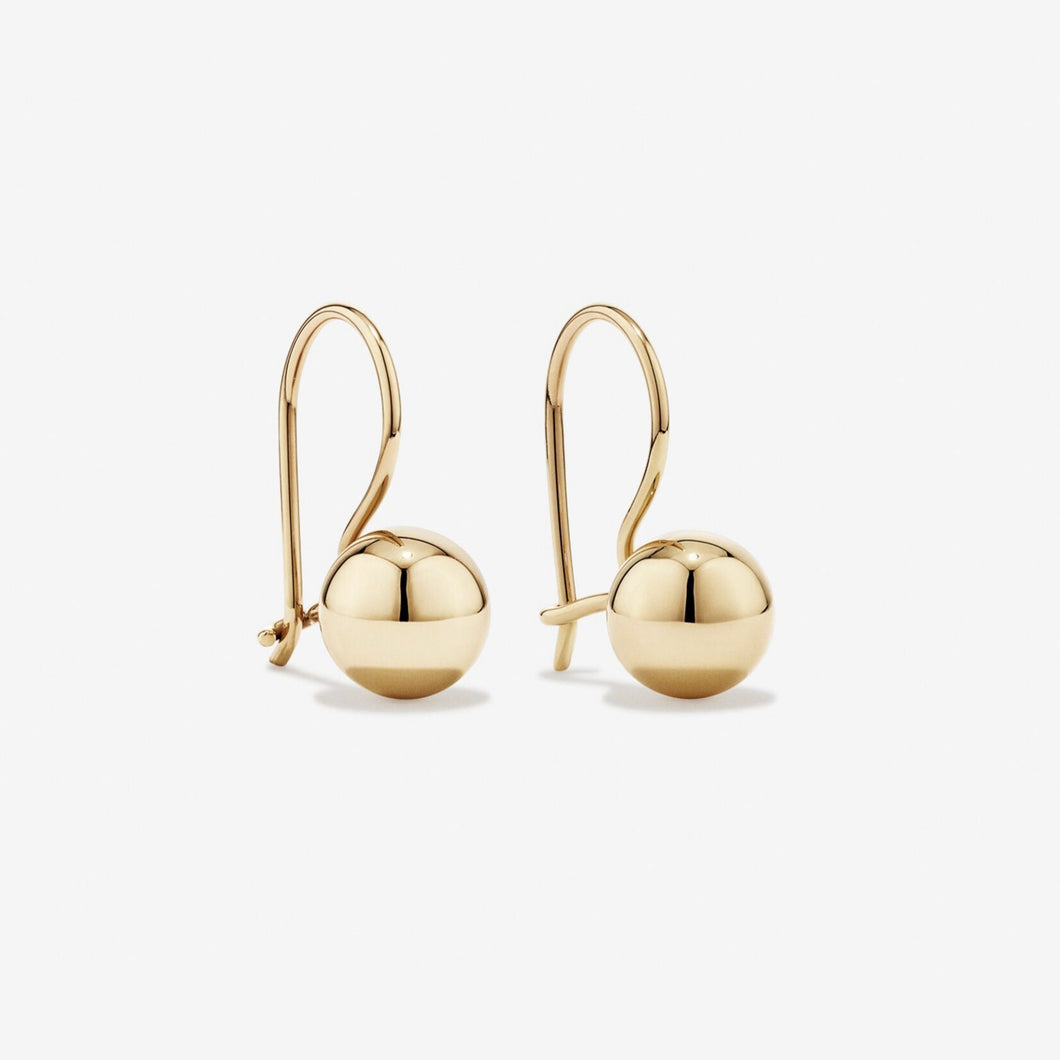 9ct Yellow Gold Euro Ball Earrings (6mm)