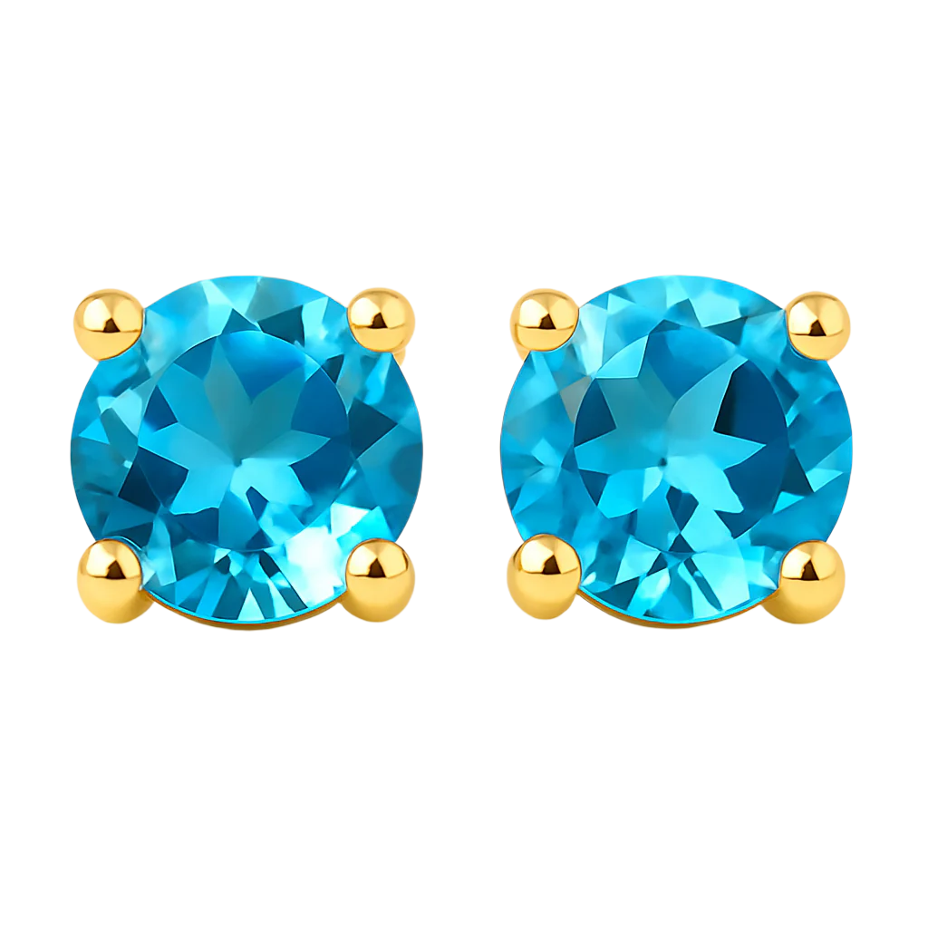 9CT Blue Topaz Earrings