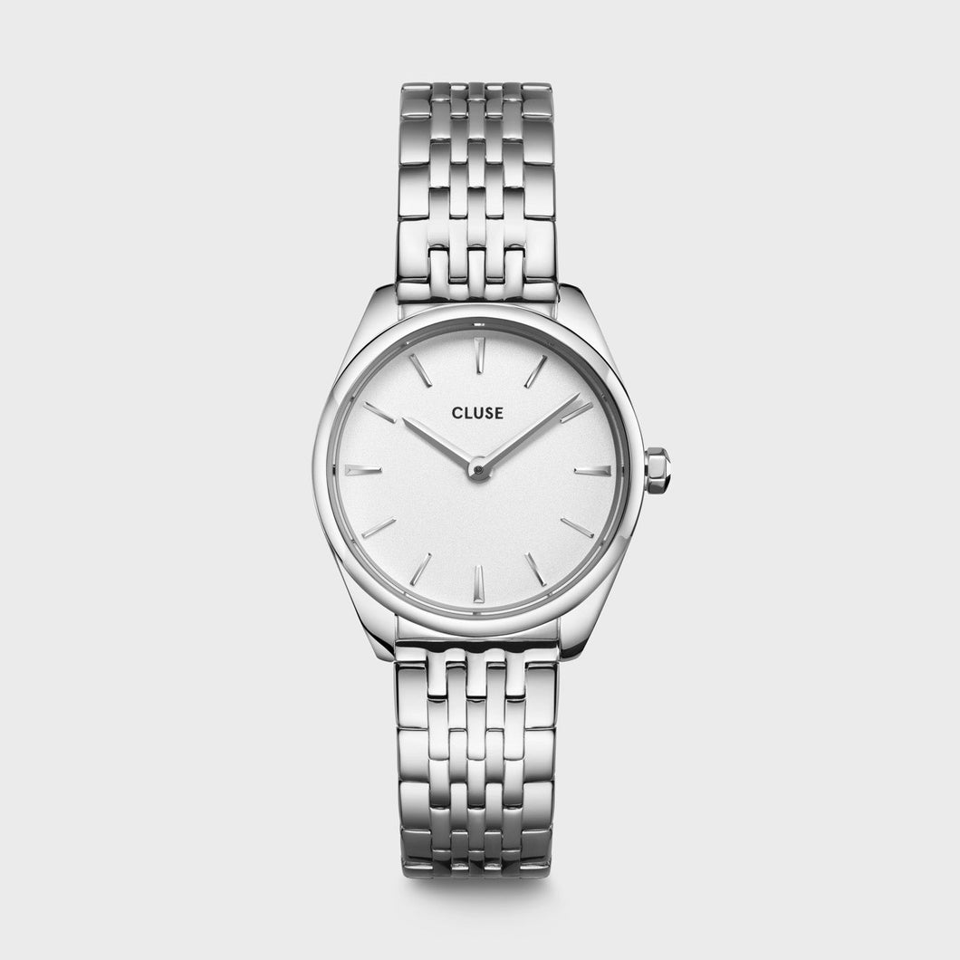 Cluse Féroce Mini Watch Steel White, Silver Colour