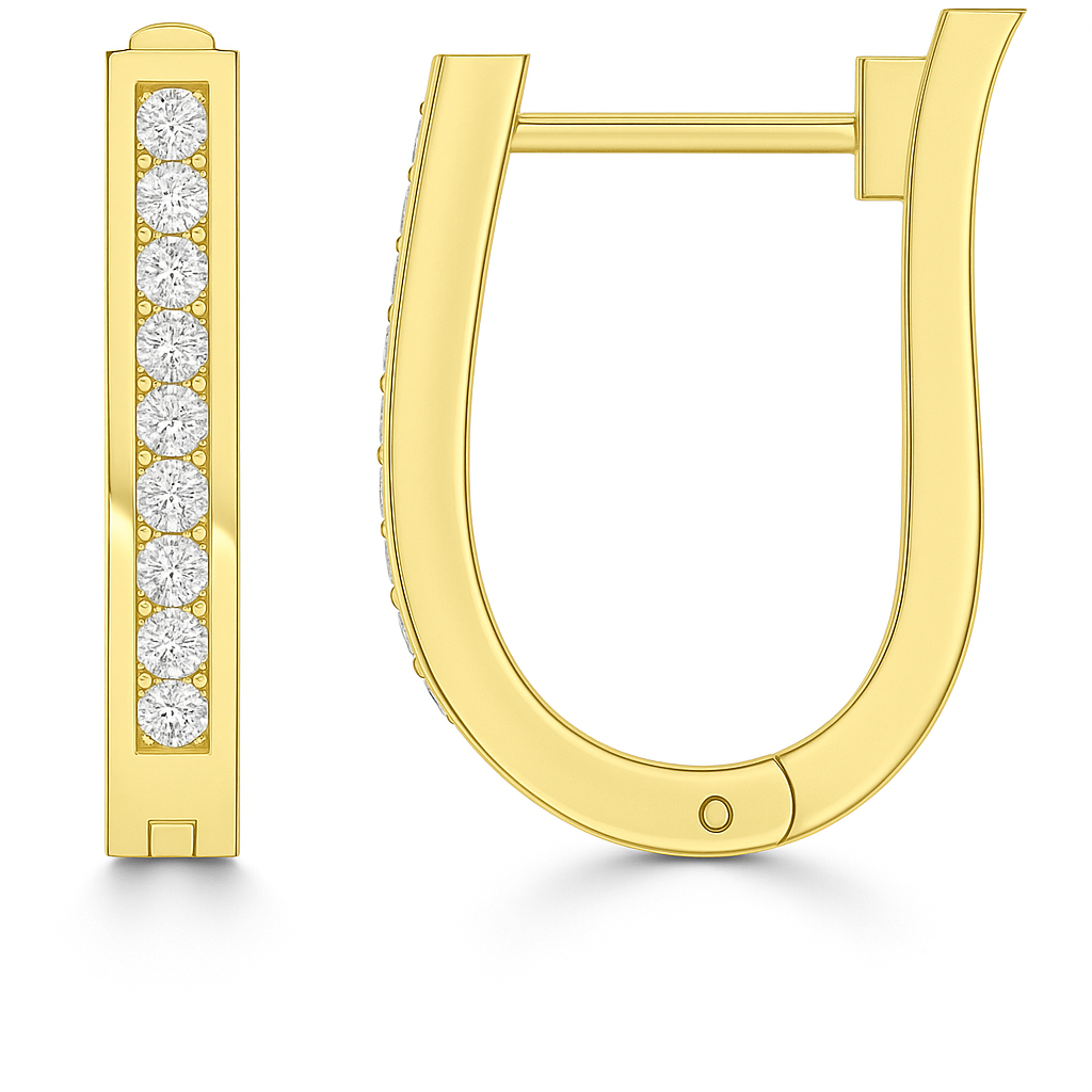 9ct Yellow Gold 0.50ct Diamond Huggies