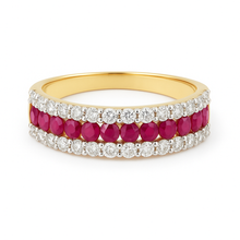 Load image into Gallery viewer, 10CT Yellow Gold 1.00ct Diamond &amp; Ruby Ring
