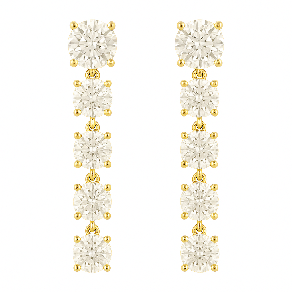 10ct Yellow Gold 1.00ct Diamond Stud Drop Earrings
