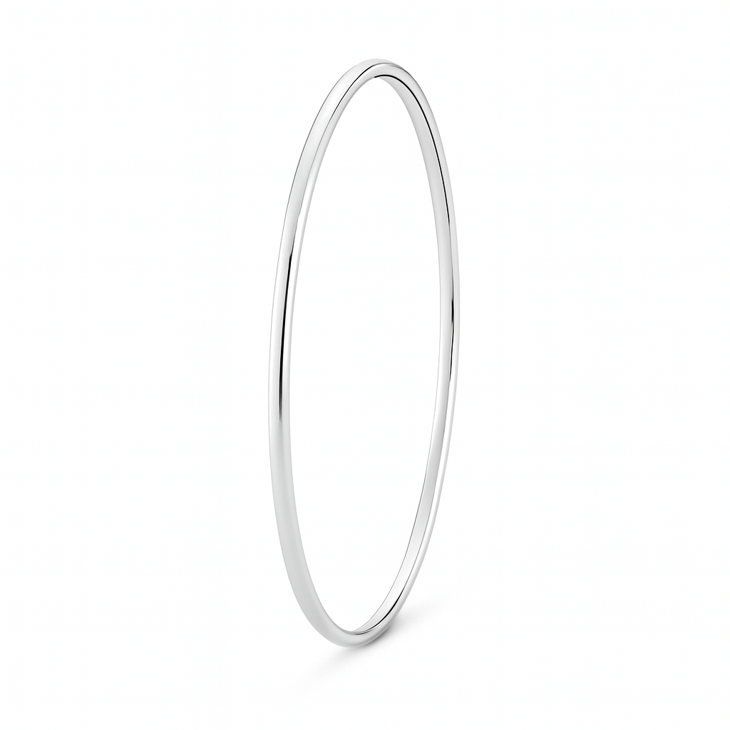9ct White Gold Silver Filled Bangle (65mm)