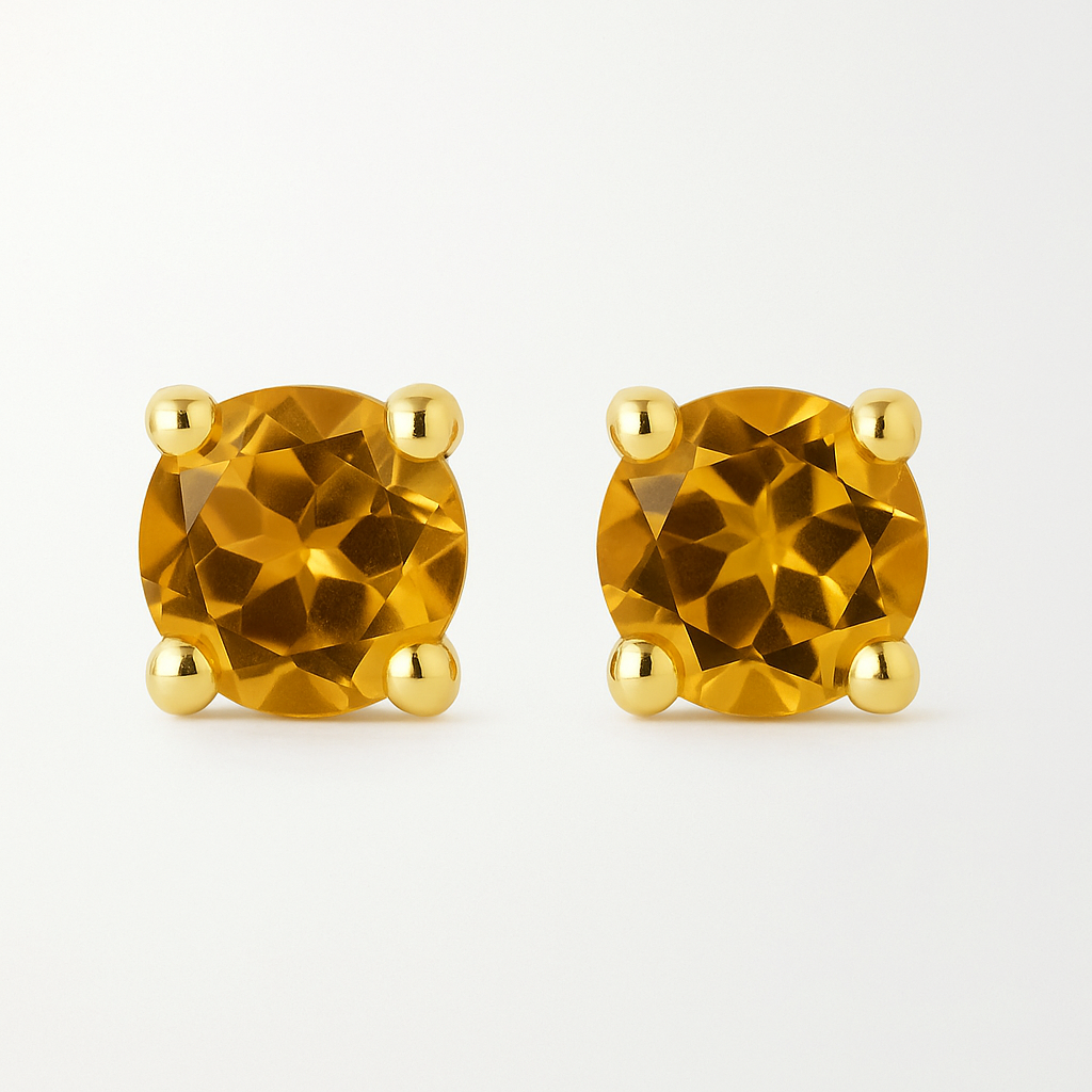 9CT Yellow Golde Citrine Earrings