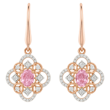 Load image into Gallery viewer, 9CT Pink Sapphire and Diamond Earrings
