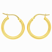Load image into Gallery viewer, 9ct Yellow Gold Silver Filled Hoop Earrings
