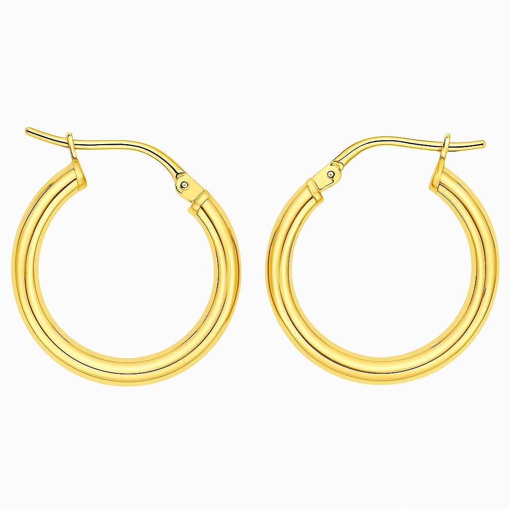 9ct Yellow Gold Silver Filled Hoop Earrings