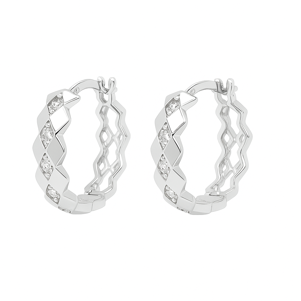 9CT Gold CZ Huggie Earrings