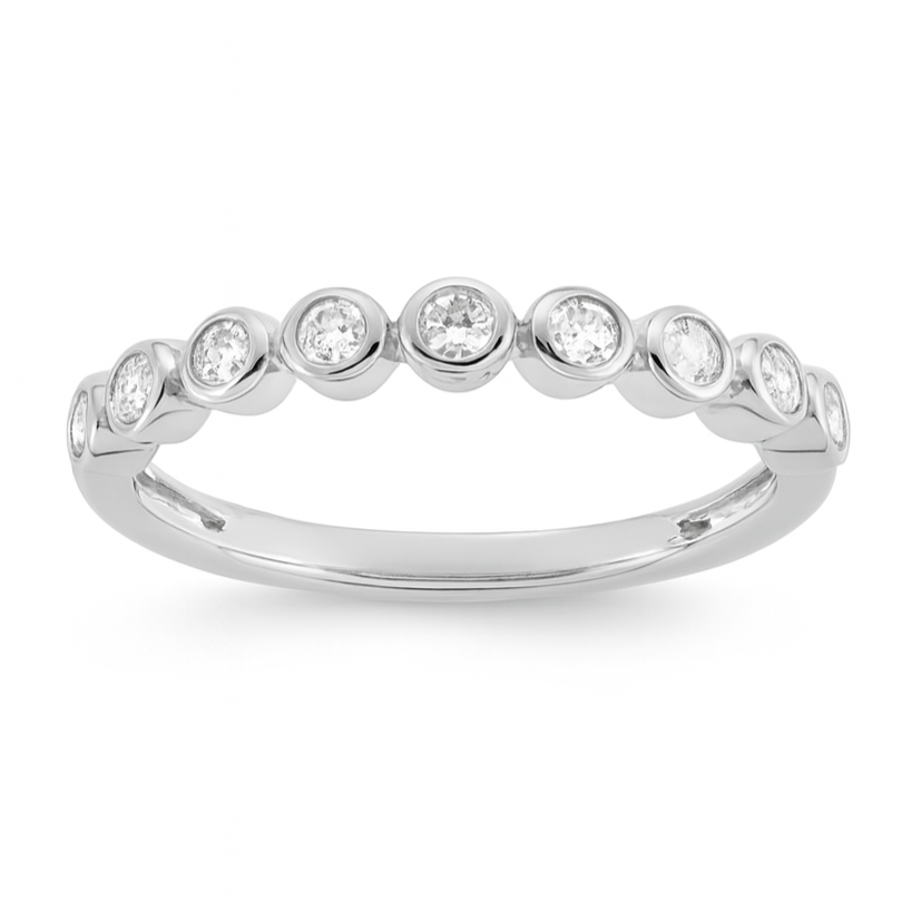 9ct White Gold 0.25ct Diamond Band