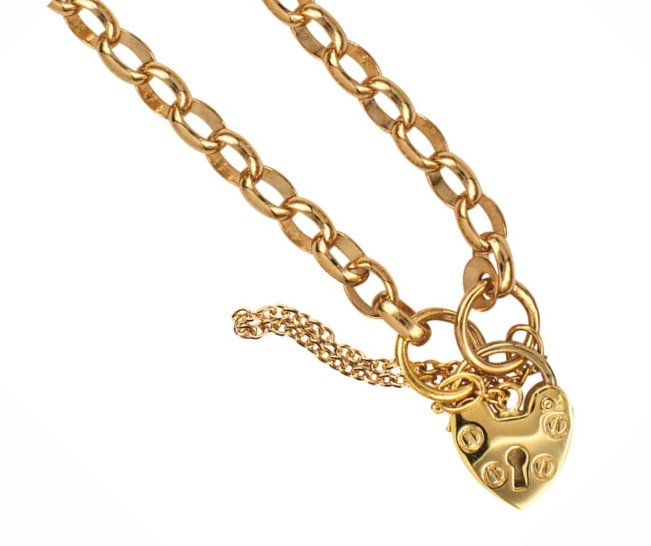 9ct Yellow Gold Ladies Padlock Bracelet