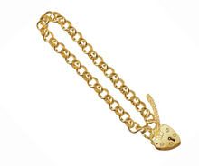 Load image into Gallery viewer, 9ct Yellow Gold Ladies Padlock Bracelet
