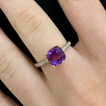 Load image into Gallery viewer, 9CT Yellow Gold Amethyst and Diamond Ring
