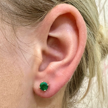 Load image into Gallery viewer, 9CT Yellow Gold Created Emerald Earrings
