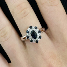 Load image into Gallery viewer, 9CT Black Sapphire and Diamond Ring
