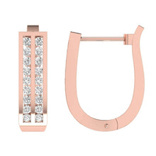 Load image into Gallery viewer, 9ct Rose Gold 0.75ct Diamond Huggie Earrings
