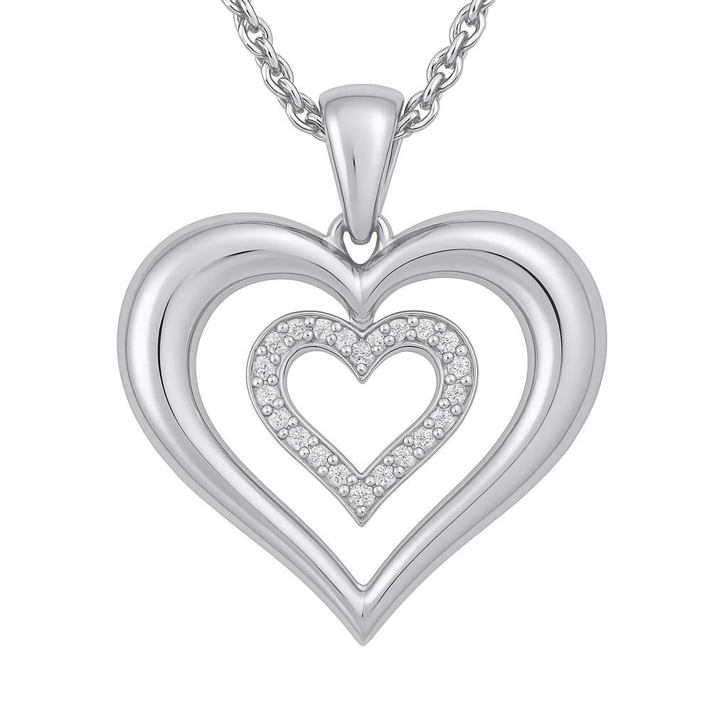 10ct Yellow Gold 0.03ct Diamond Heart Pendant