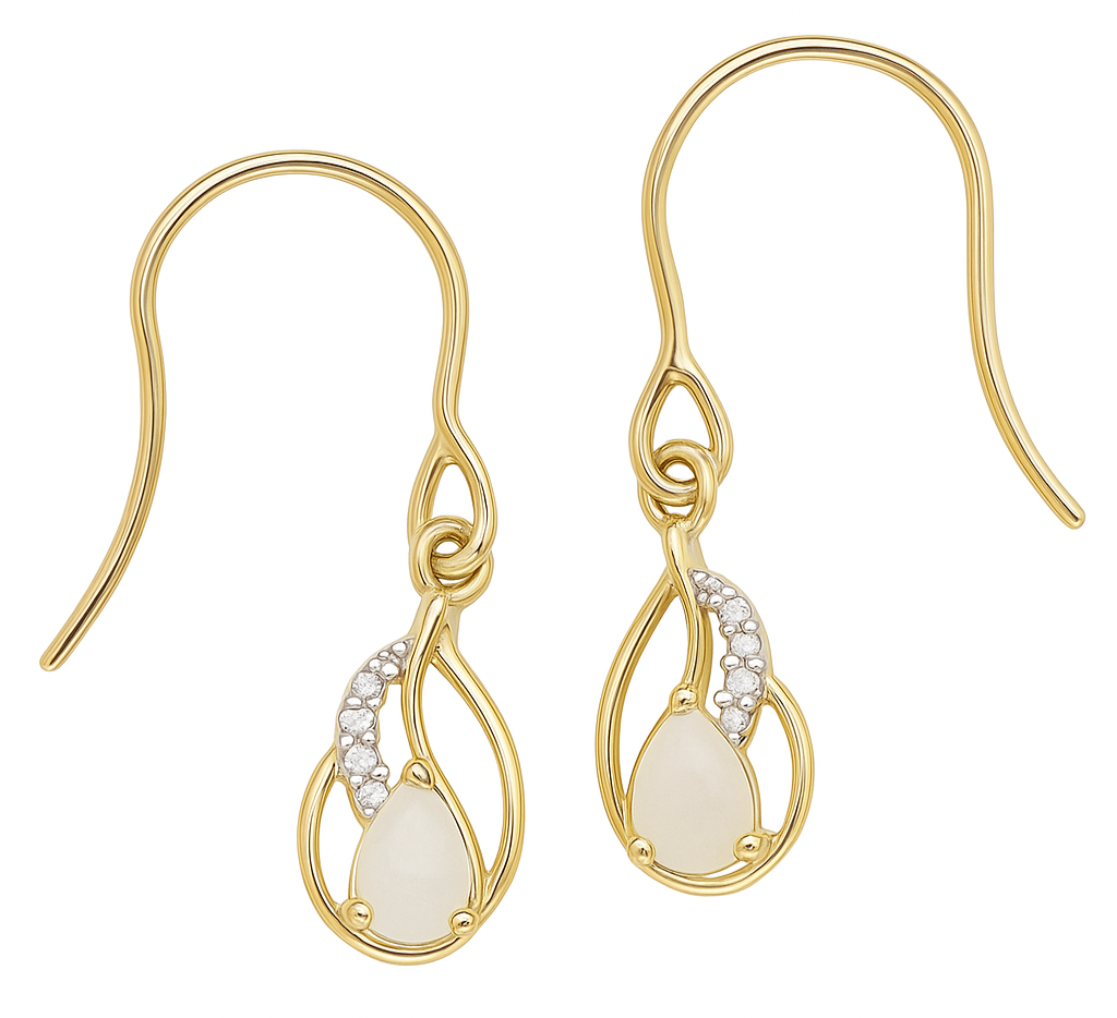 Diamond and Opal Earrings