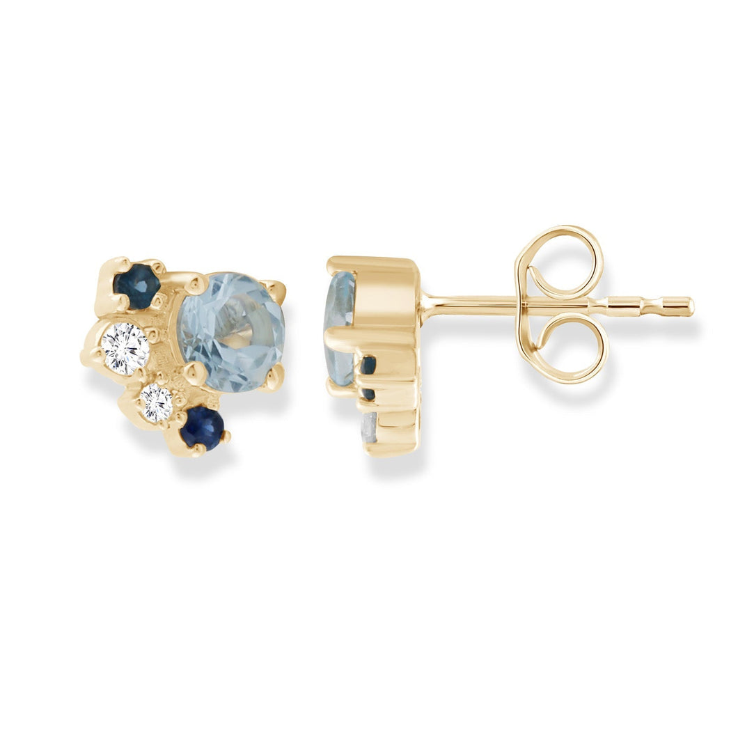 Aquamarine and Diamond Earrings