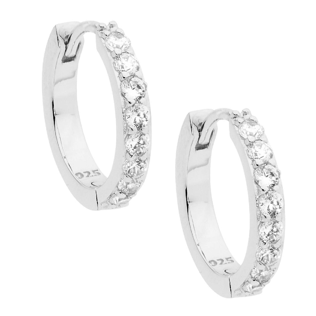 Ellani CZ 15mm Hoop Earrings