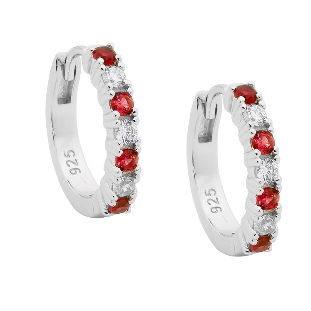 Ellani CZ 15mm Hoop Earrings