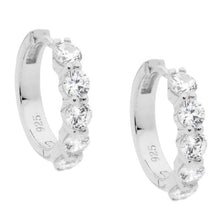 Load image into Gallery viewer, Ellani Sterling Silver 17mm Cubic Zirconia Hoop Earrings
