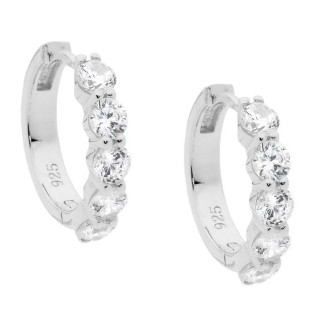 Ellani CZ 17mm Hoop Earrings