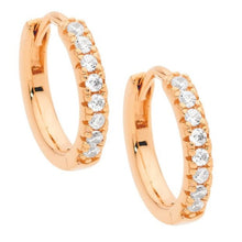 Load image into Gallery viewer, Ellani 14mm Hoop CZ Earrings
