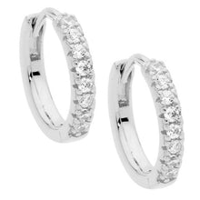 Load image into Gallery viewer, Ellani 14mm Hoop CZ Earrings
