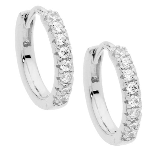 Ellani 14mm Hoop CZ Earrings