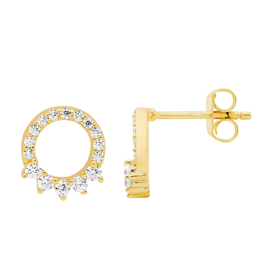 Ellani Open Circle Stud Earrings