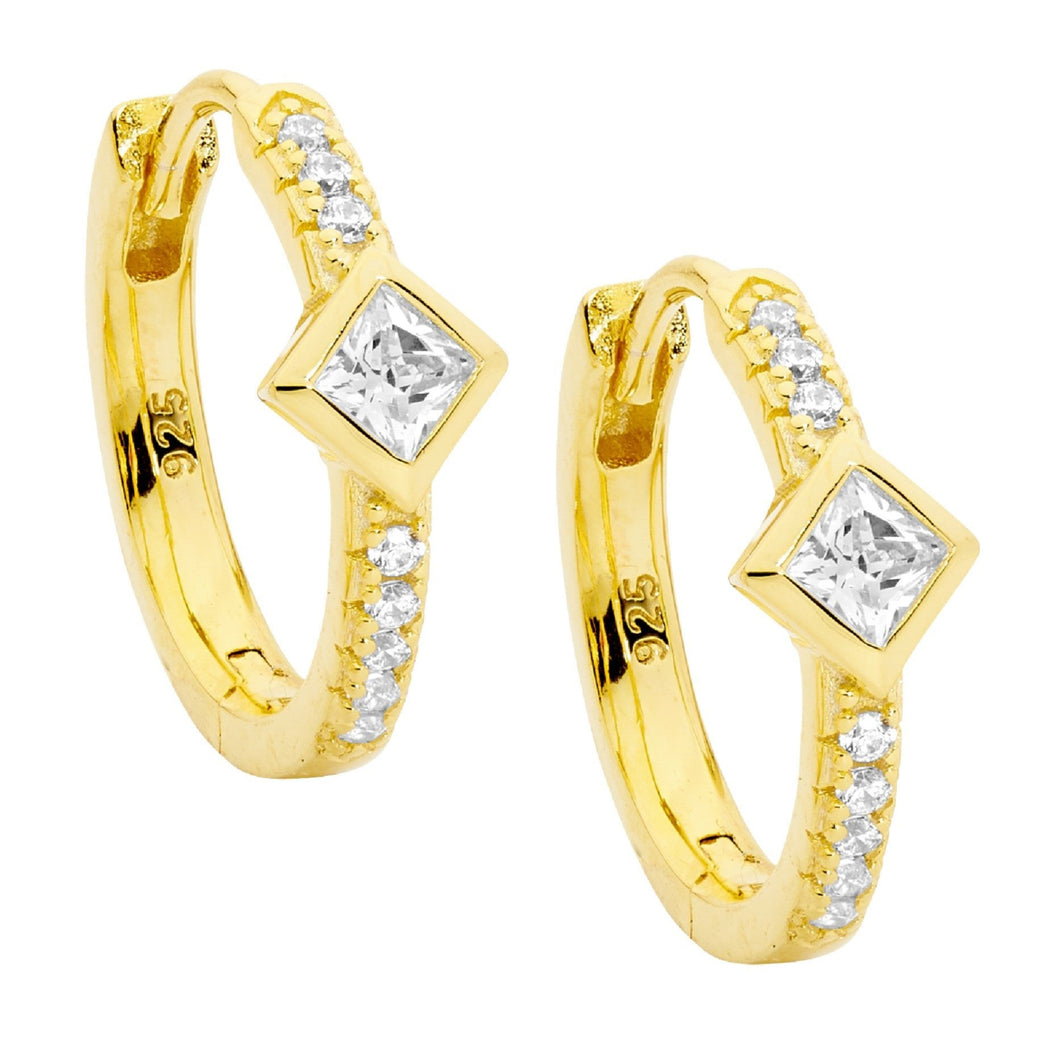 Ellani 16mm CZ Hoop Earrings