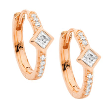 Load image into Gallery viewer, Ellani 16mm CZ Hoop Earrings
