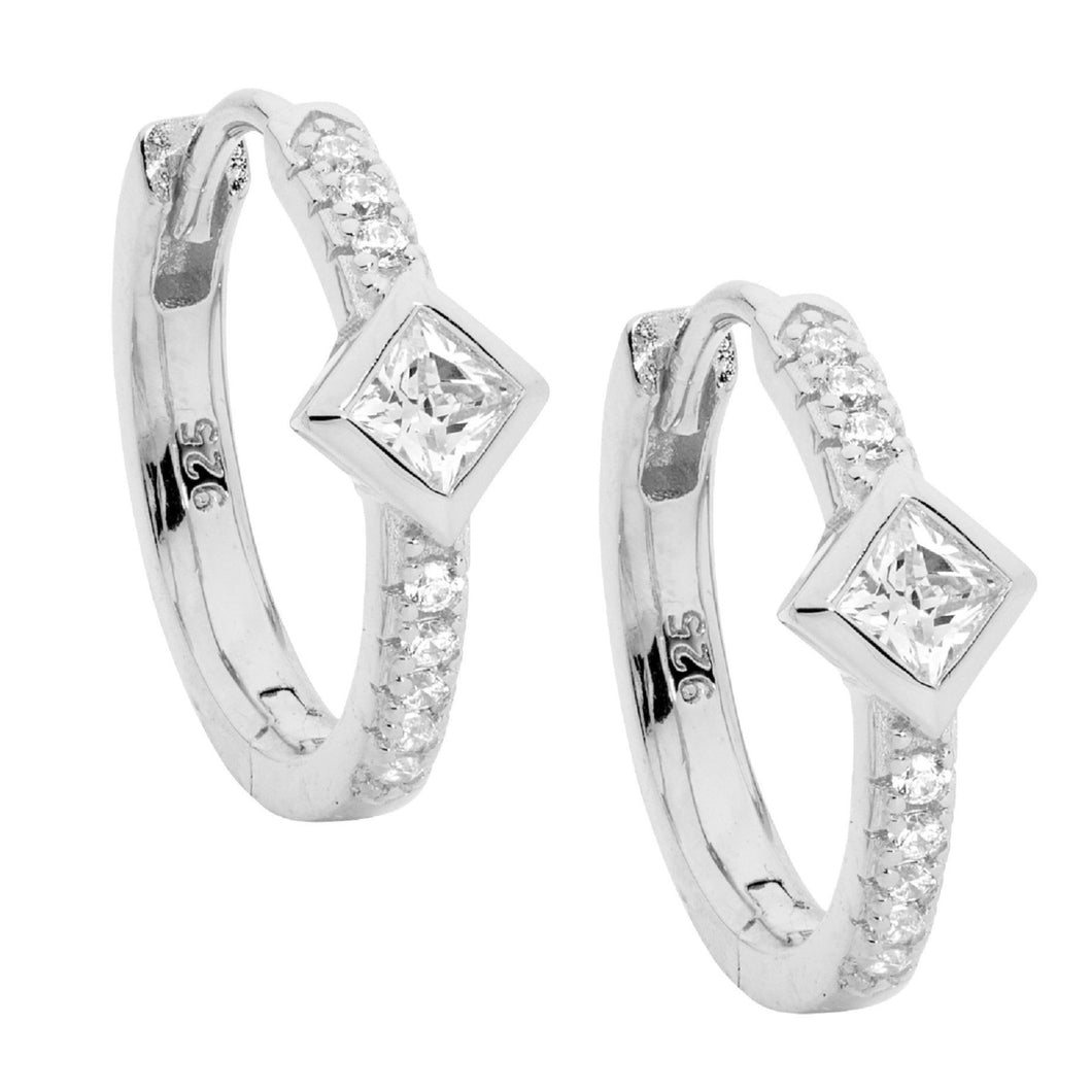 Ellani 16mm CZ Hoop Earrings