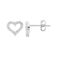 Load image into Gallery viewer, Ellani Heart CZ Stud Earrings
