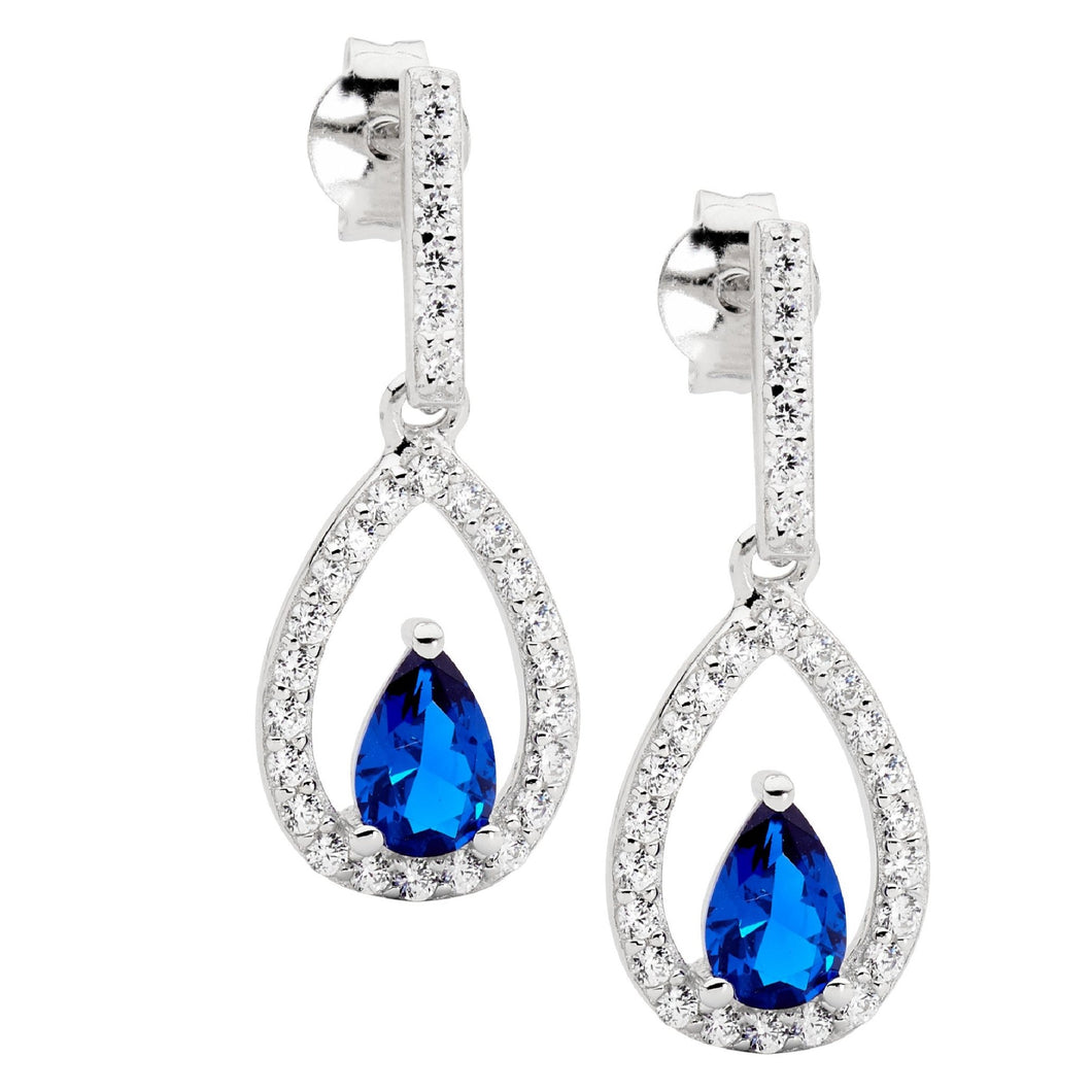 Ellani CZ Stud Drop Earrings