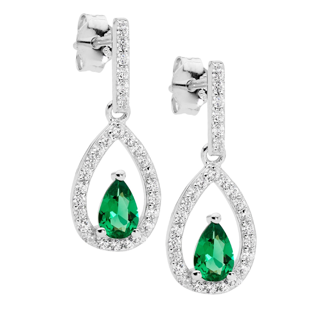 Ellani CZ Stud Drop Earrings