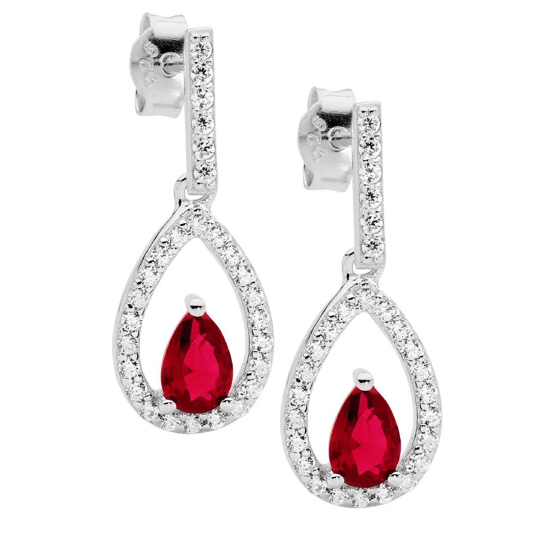 Ellani CZ Stud Drop Earrings