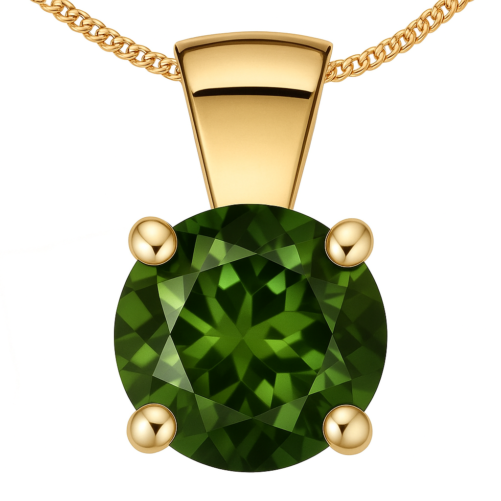 9CT Green Tourmaline Pendant