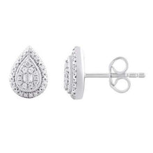 Load image into Gallery viewer, 9CT White Gold Pear 0.15ct Diamond Studs

