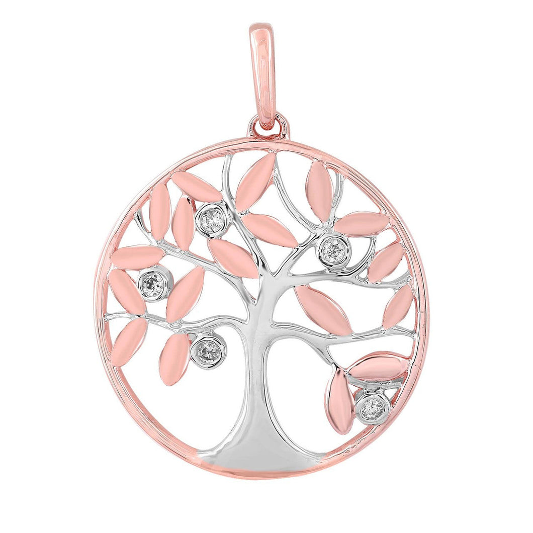 9ct Gold 0.05ct Diamond Tree of Life Pendant