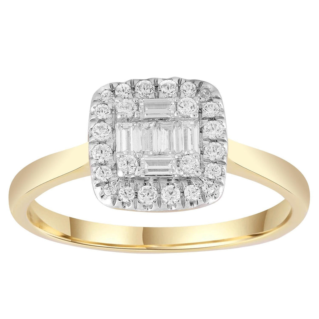 9CT Yellow Gold 0.25ct Diamond Ring