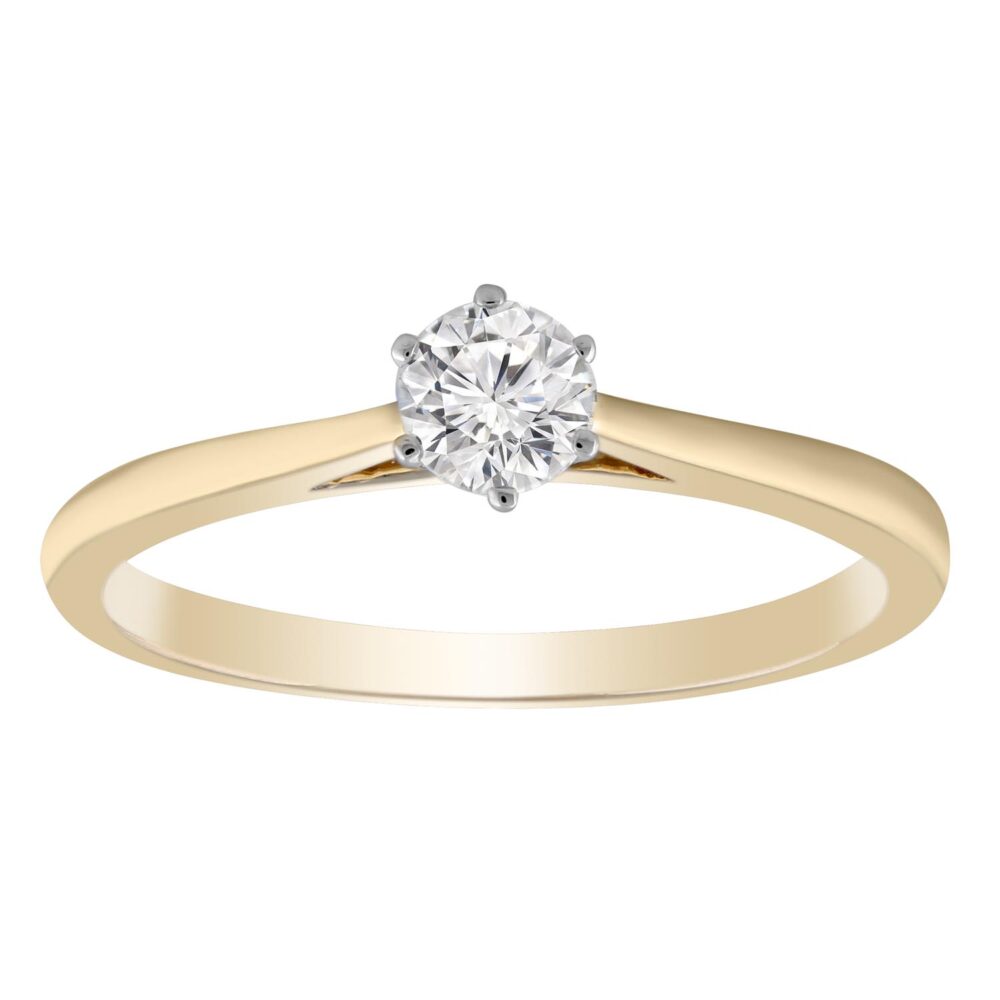 9CT Yellow Gold 0.25ct Solitaire Diamond Ring