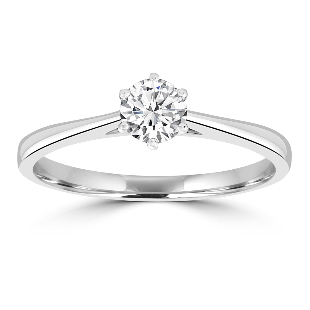 18CT White Gold 0.50ct Solitaire Diamond Ring