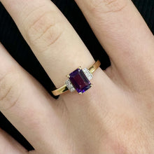 Load image into Gallery viewer, 9CT Yellow Gold Amethyst and Diamond Ring
