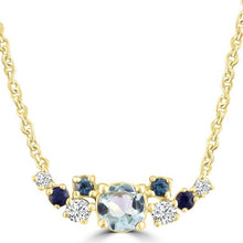 Load image into Gallery viewer, Diamond and Aquamarine Necklace
