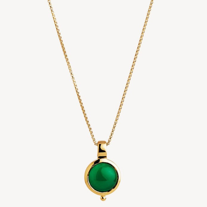 Najo Garland Yellow Gold Green Onyx Necklace