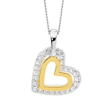 Load image into Gallery viewer, Ellani CZ Double Heart Necklace
