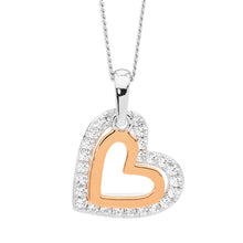 Load image into Gallery viewer, Ellani CZ Double Heart Necklace
