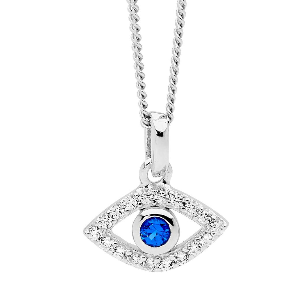 Ellani CZ Evil Eye Necklace