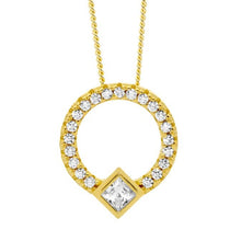 Load image into Gallery viewer, Ellani Princess and Round Cut CZ Necklace
